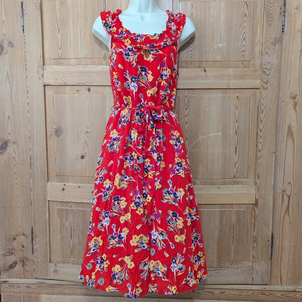 Anthropologie Conversations 47 of 52 Limited Floral Midi Dress US 6 Boho